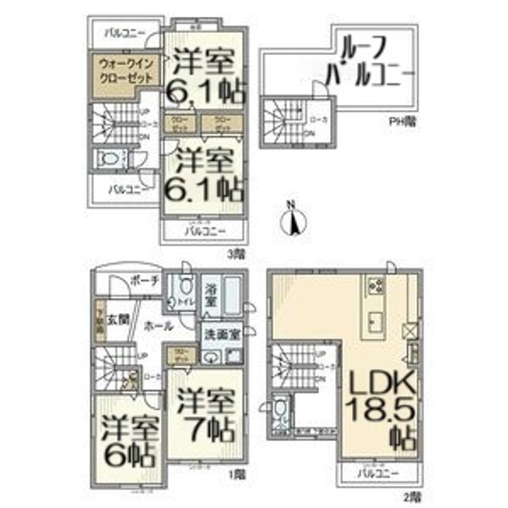 愛知県名古屋市東区大松町(一戸建)の賃貸物件の間取り