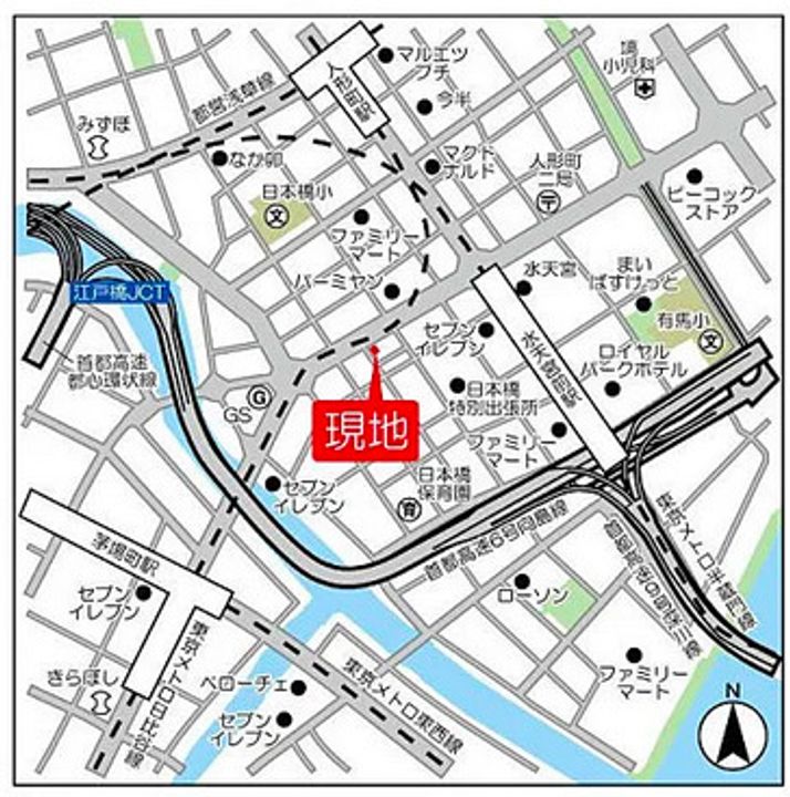 デュオフラッツ日本橋水天宮の地図