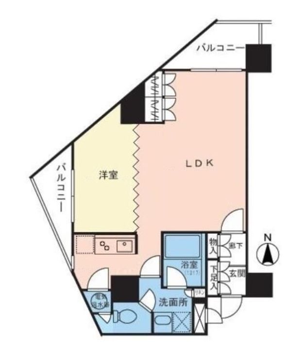 東京都港区東麻布3丁目(マンション)の賃貸物件の間取り