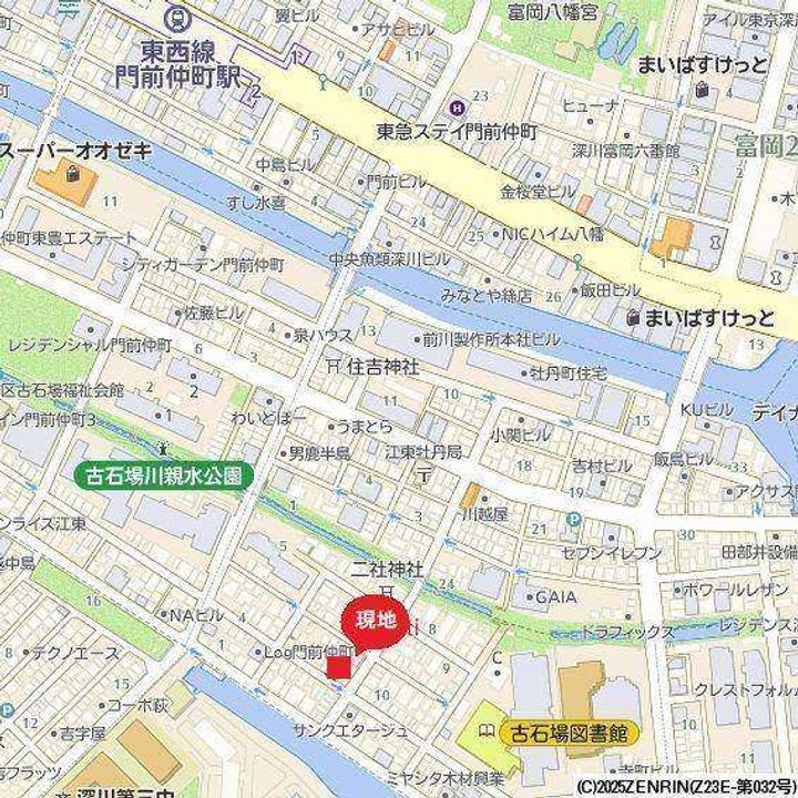 LIVEFLAT門前仲町の地図