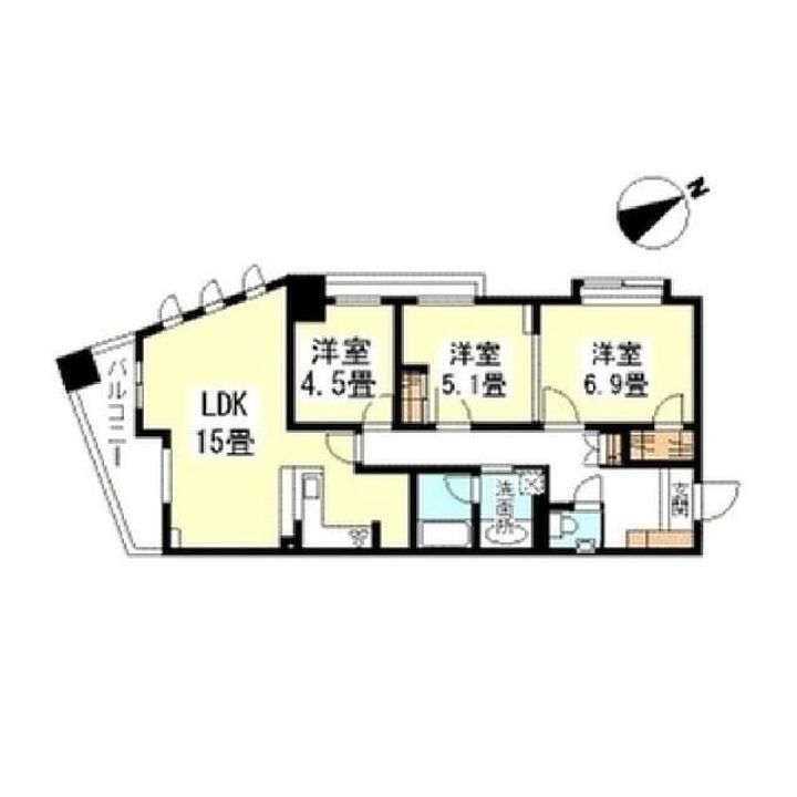 東京都渋谷区上原2丁目(マンション)の賃貸物件の間取り