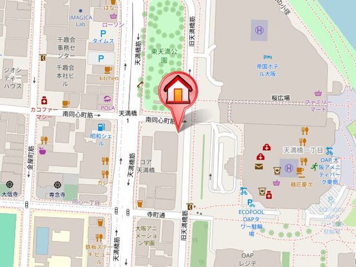 ザ・パークハビオ天満橋の地図