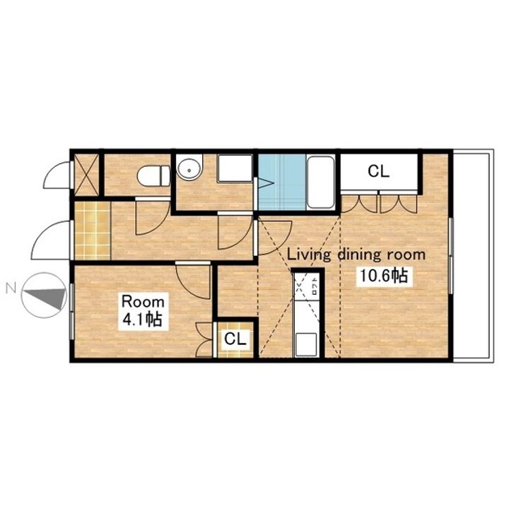 滋賀県長浜市大辰巳町の賃貸マンションの間取り