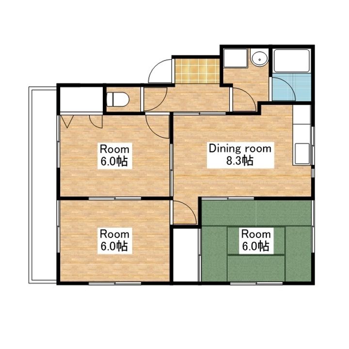 滋賀県長浜市新庄寺町の賃貸アパートの間取り