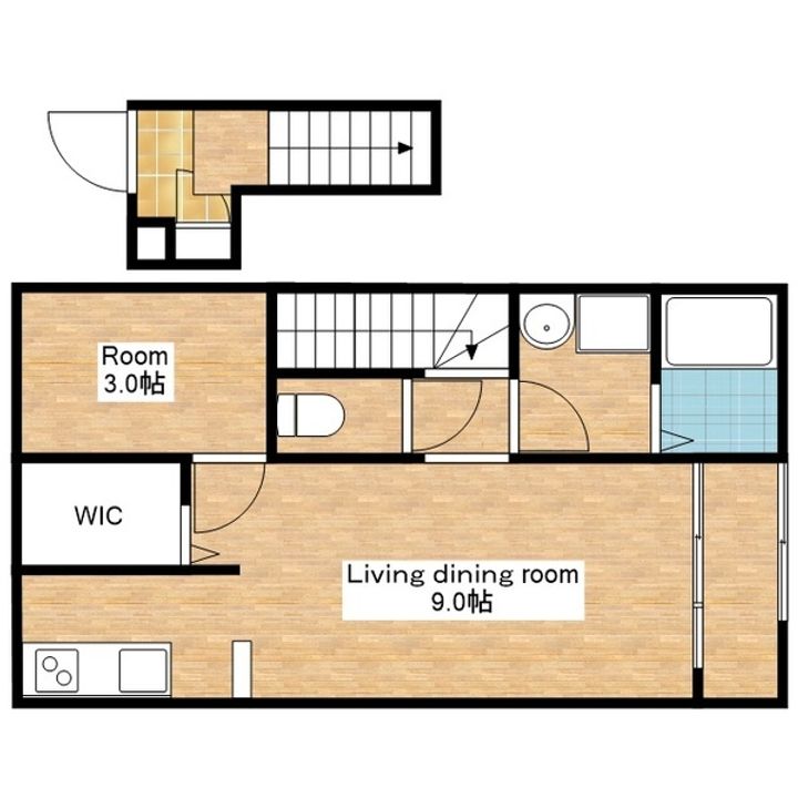 滋賀県長浜市宮司町の賃貸アパートの間取り
