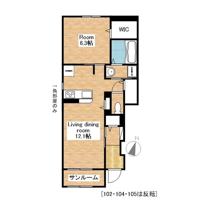 滋賀県長浜市高月町高月の賃貸アパートの間取り