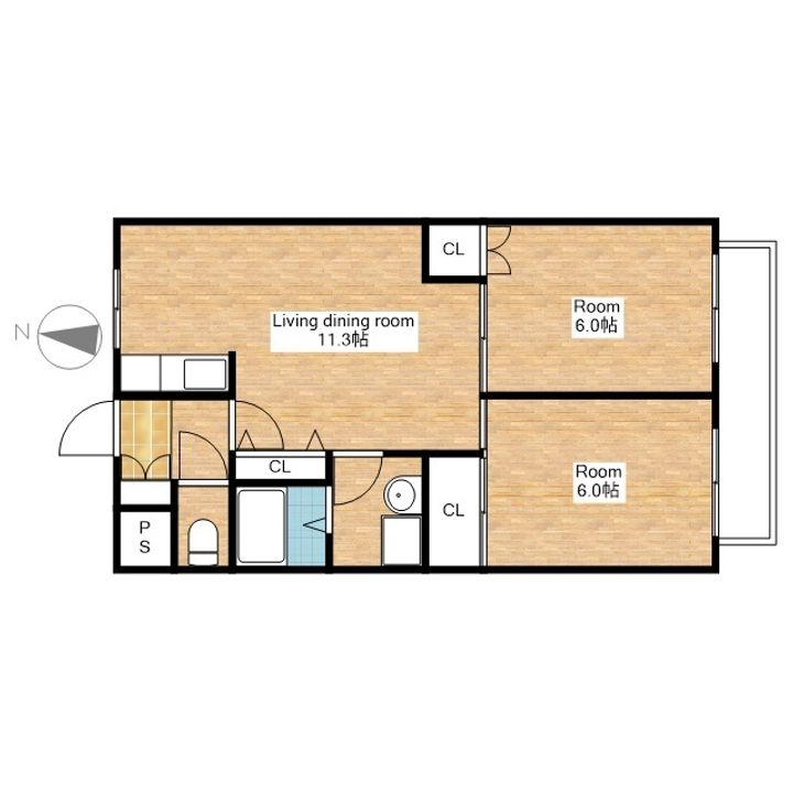 滋賀県米原市高溝の賃貸マンションの間取り