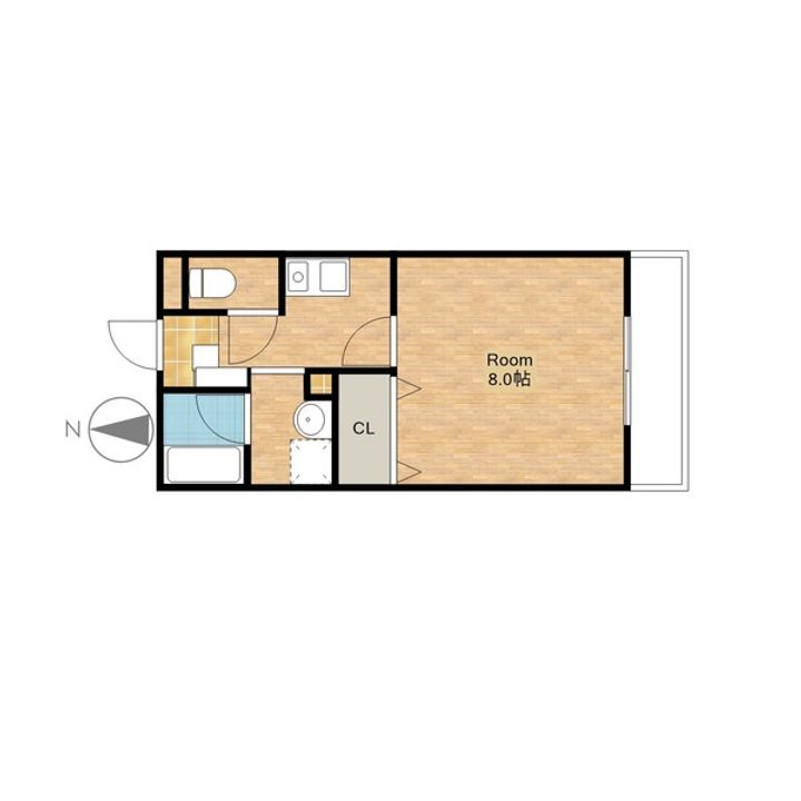 滋賀県長浜市口分田町の賃貸マンションの間取り