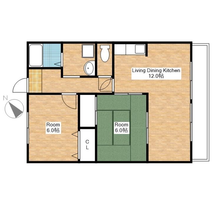 滋賀県東近江市佐野町の賃貸マンションの間取り