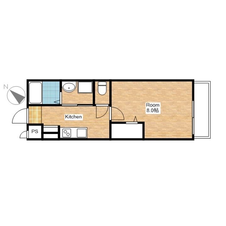 滋賀県東近江市佐野町の賃貸アパートの間取り