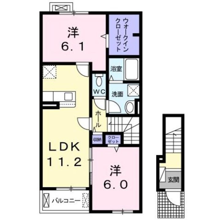福岡県筑紫野市大字山家(アパート)の賃貸物件の間取り