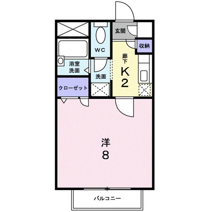 福岡県筑紫野市石崎1丁目(アパート)の賃貸物件の間取り