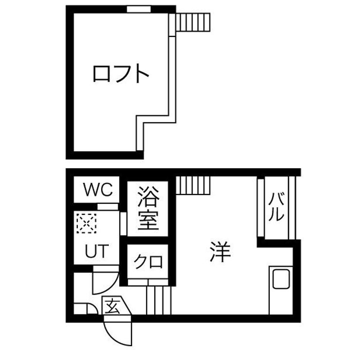 愛知県名古屋市東区黒門町の賃貸アパートの間取り