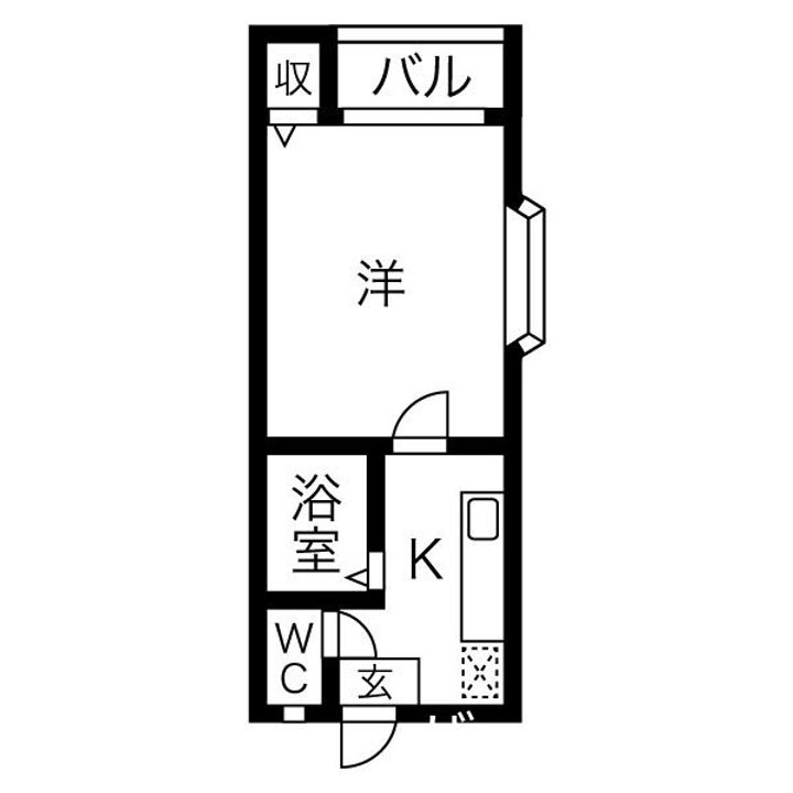 愛知県名古屋市中川区西日置1丁目の賃貸アパートの間取り