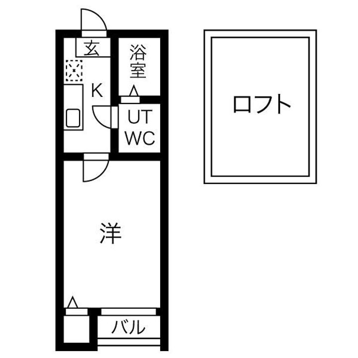 愛知県名古屋市東区筒井3丁目の賃貸アパートの間取り