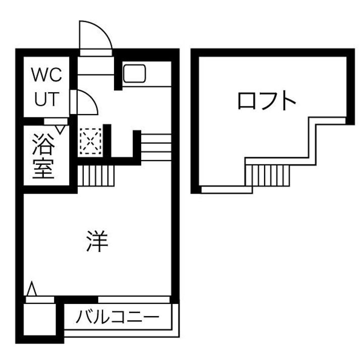 愛知県名古屋市中村区賑町の賃貸アパートの間取り