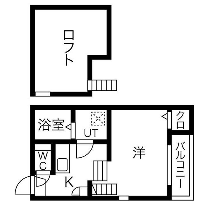 愛知県名古屋市中川区前並町の賃貸アパートの間取り