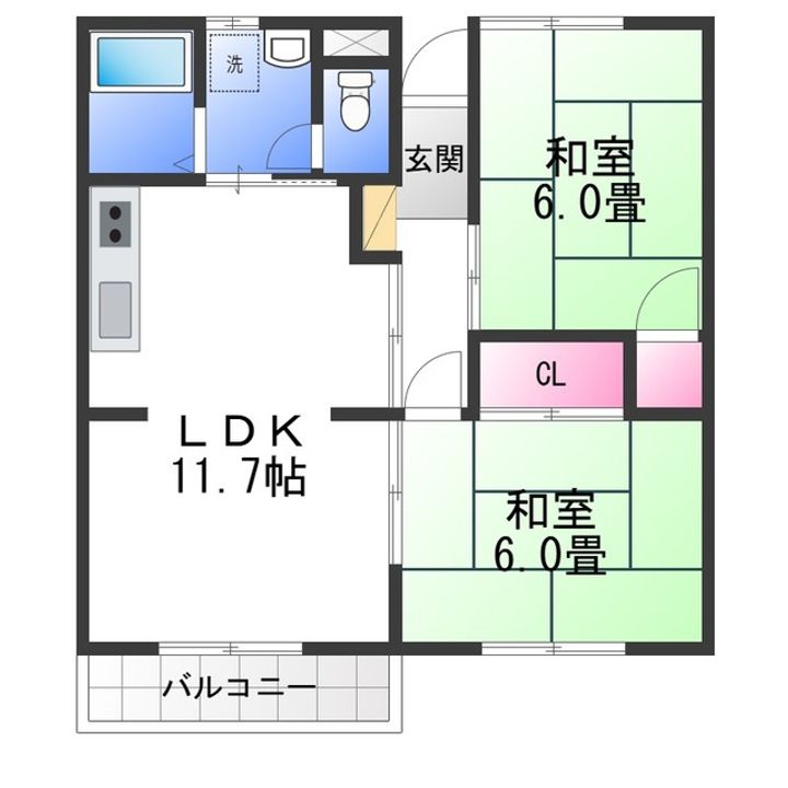 川口ハイツの間取り