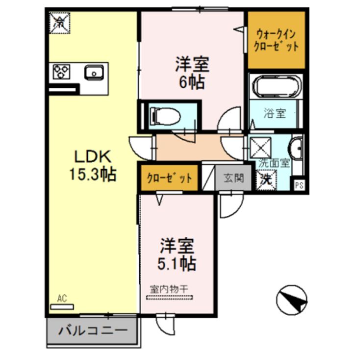 ヴィラアステール B棟の間取り