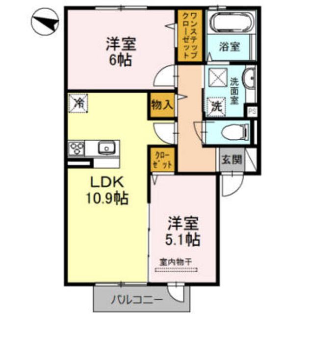 クレア B棟の間取り