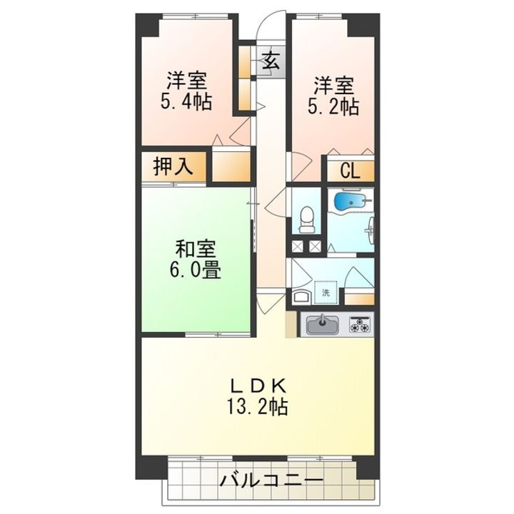 シャルマン和泉の間取り