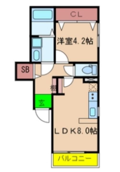 ル・デセール堺201の間取り