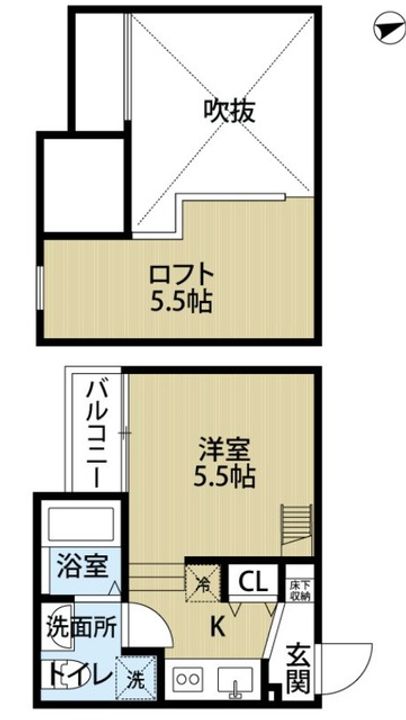 フェリオ北清水203の間取り