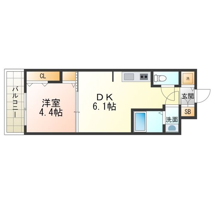 SOAR堺綾之町205の間取り
