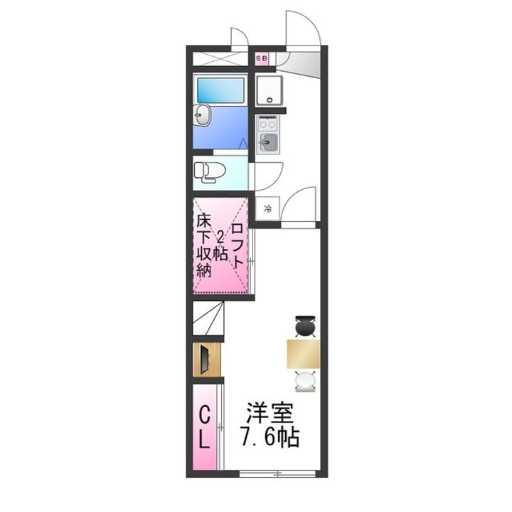 レオパレスサンシャイン陵南108の間取り
