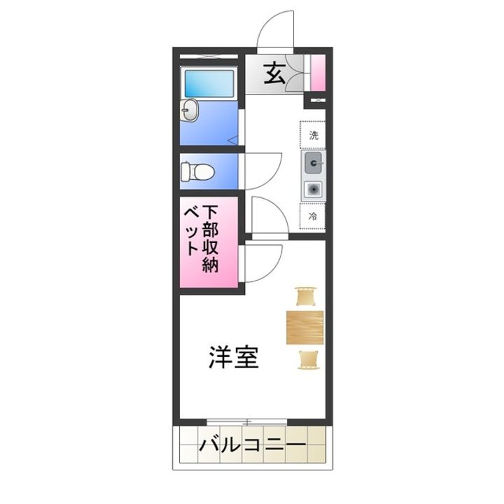 レオパレスゴールドファイブ101の間取り