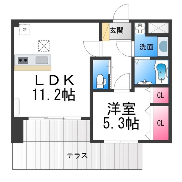 アヴァンスエバー中三国ヶ丘の間取り
