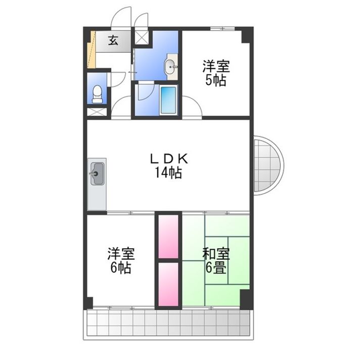 アーバンヴィラ登美丘の間取り