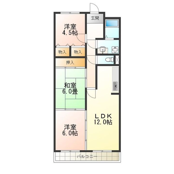 レジェロ住之江の間取り