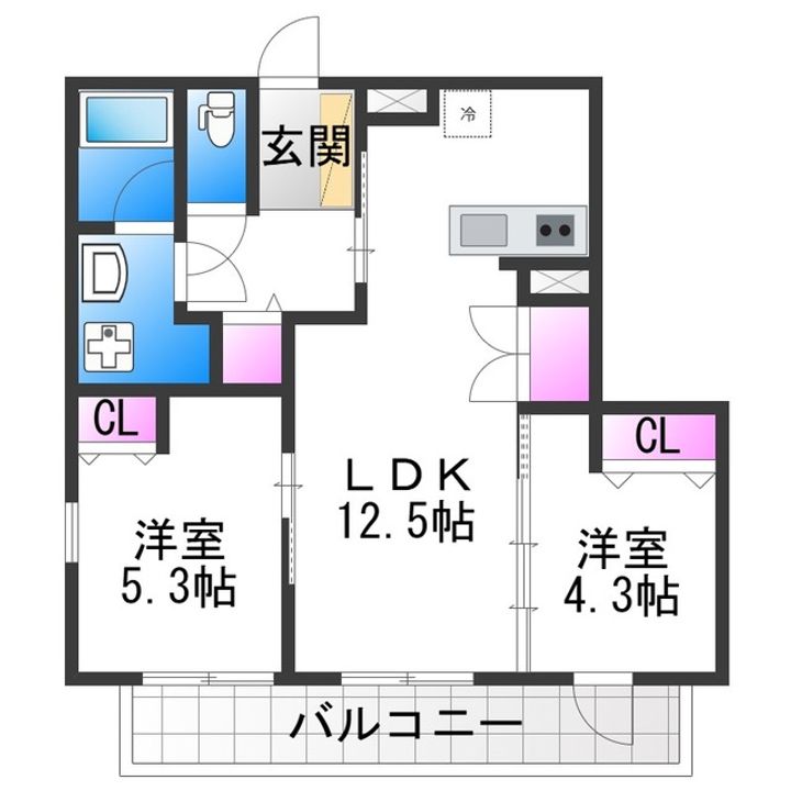 ウェルスクエア帝塚山403の間取り