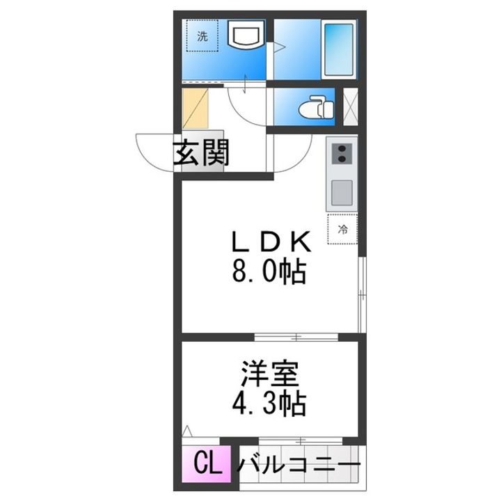 グランディオ鶴橋の間取り