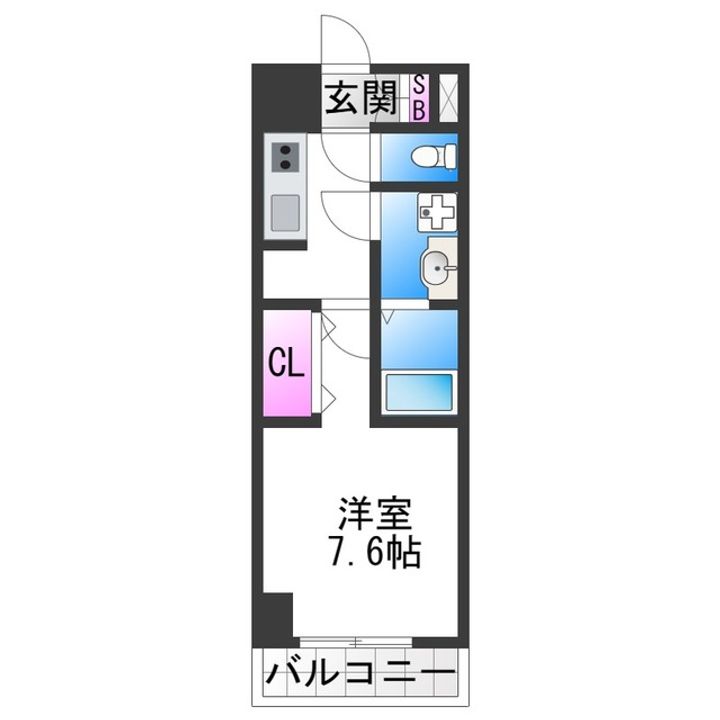 パークナードフィット美章園404の間取り