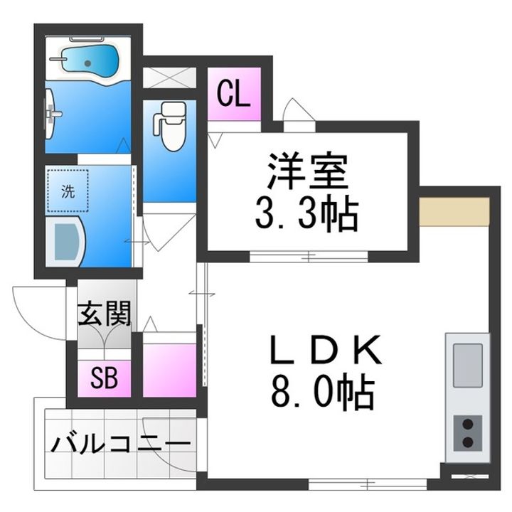 グローハイツ喜連ノースの間取り