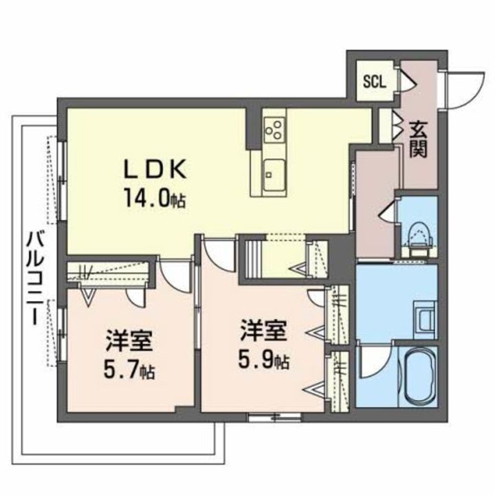 シャーメゾン セレーノAの間取り