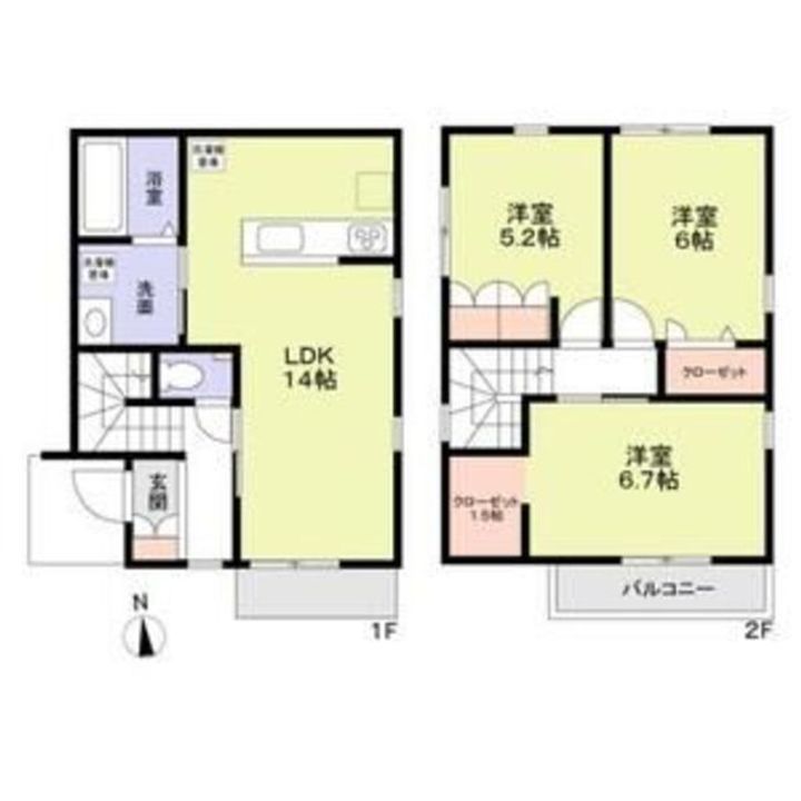 大阪府松原市小川4丁目(一戸建)の賃貸物件の間取り