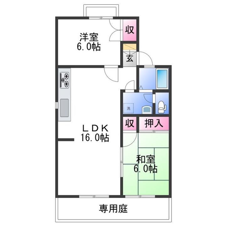 セジュール紀ノ川Ⅱの間取り