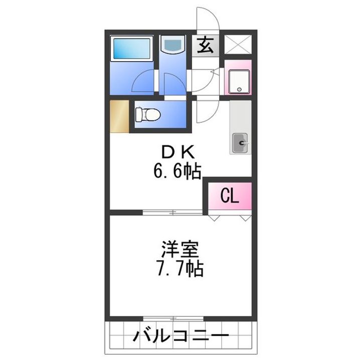 セゾン湊の間取り