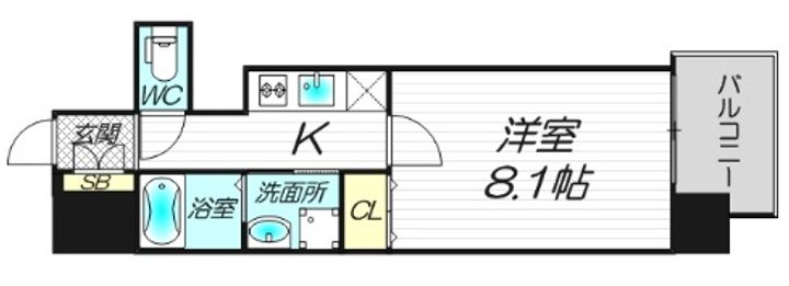 プレサンス堺筋本町駅前の間取り