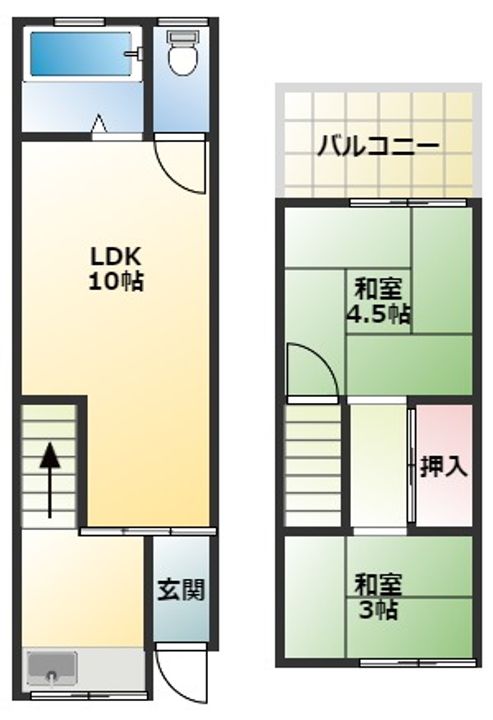 大阪府松原市東新町5丁目(一戸建)の賃貸物件の間取り