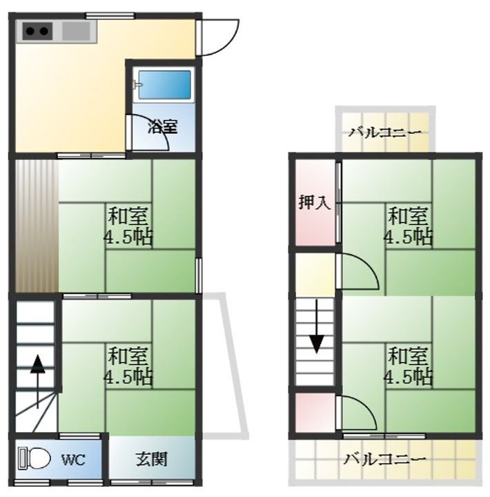 大阪府羽曳野市伊賀6丁目(一戸建)の賃貸物件の間取り