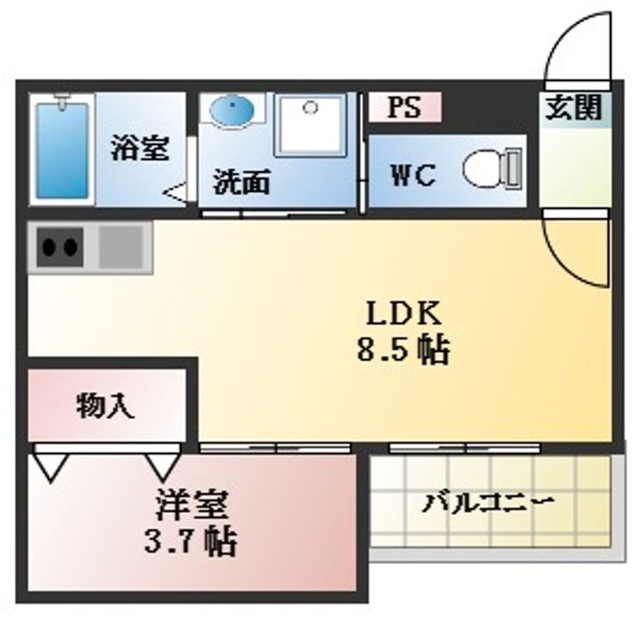 ALEGRIA道明寺Ⅱの間取り