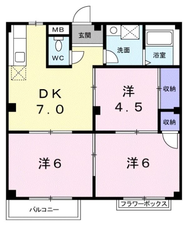 サンクレール・ヒラタBの間取り