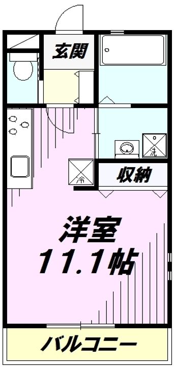 メゾンレーヴⅡ203の間取り