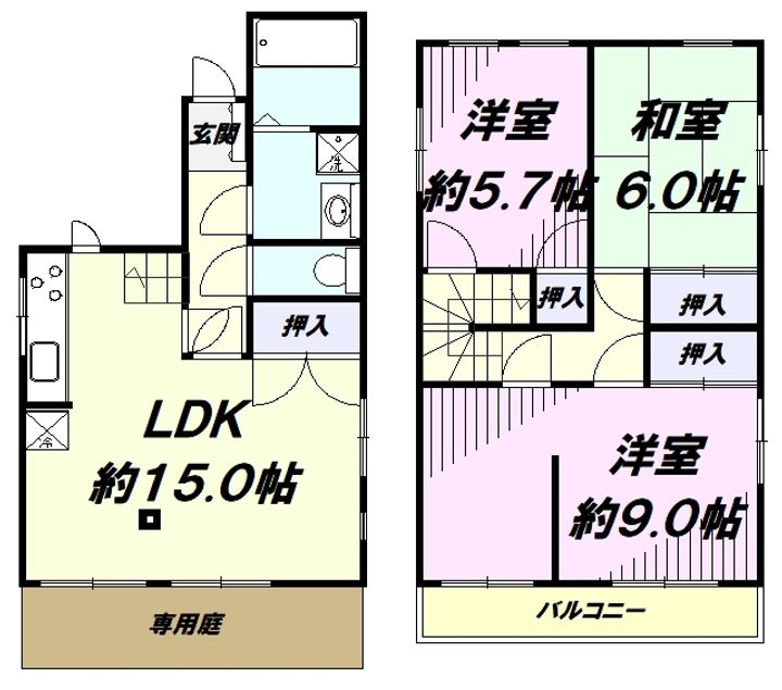 埼玉県所沢市大字上山口(一戸建)の賃貸物件の間取り