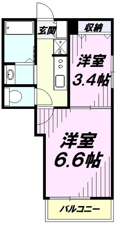 Mark Duo西所沢Ⅰ301の間取り