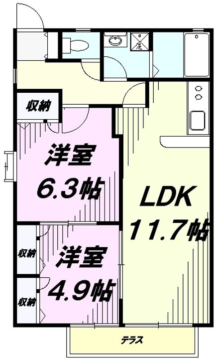 ピアッツア梅の原Cの間取り